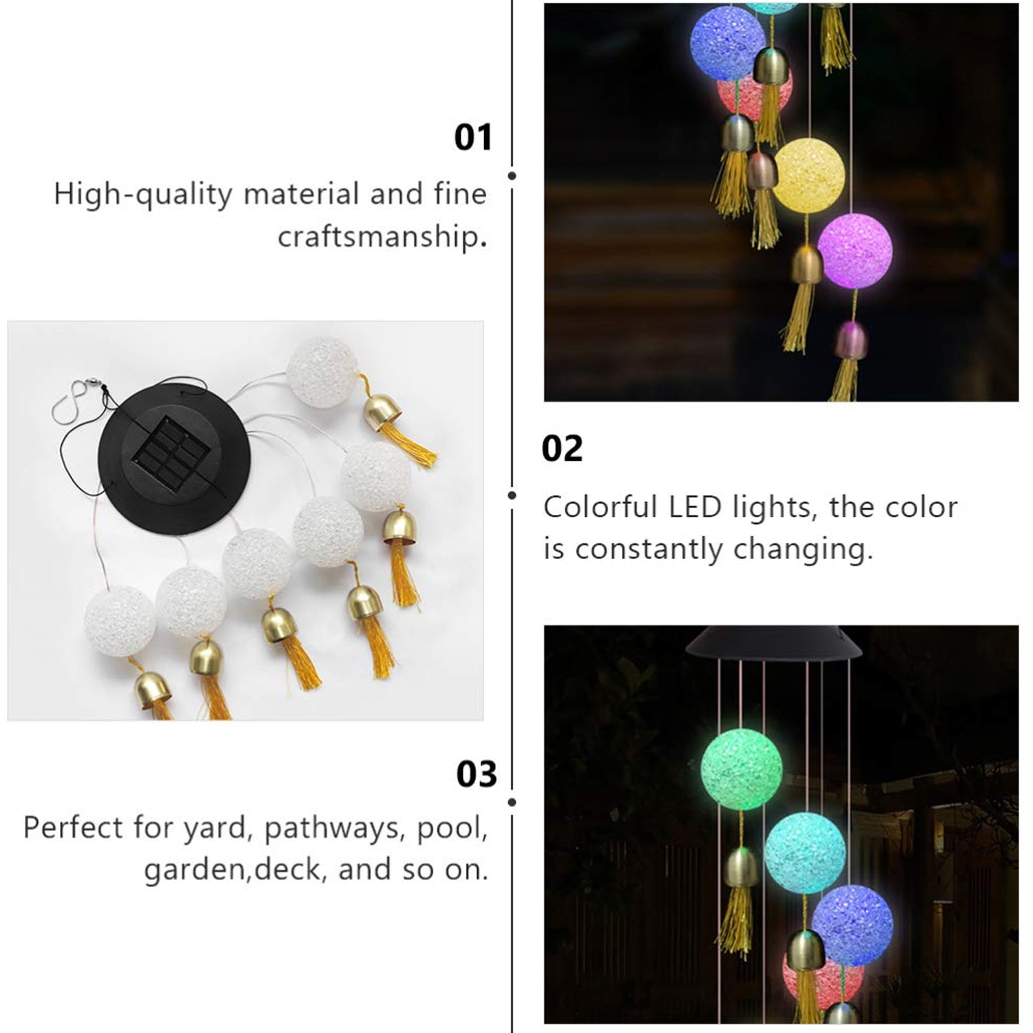 8318 Solar Crystal Ball Wind Chime, Color Changing Solar Powered LED Hanging Wind Chime Light Mobile for Patio Yard Garden Home Outdoor Night Decor, Gifts 8318 Solar Crystal Ball Wind Chime, Color Changing Solar Powered LED Hanging Wind Chime Light Mobile for Patio Yard Garden Home Outdoor Night Decor, Gifts